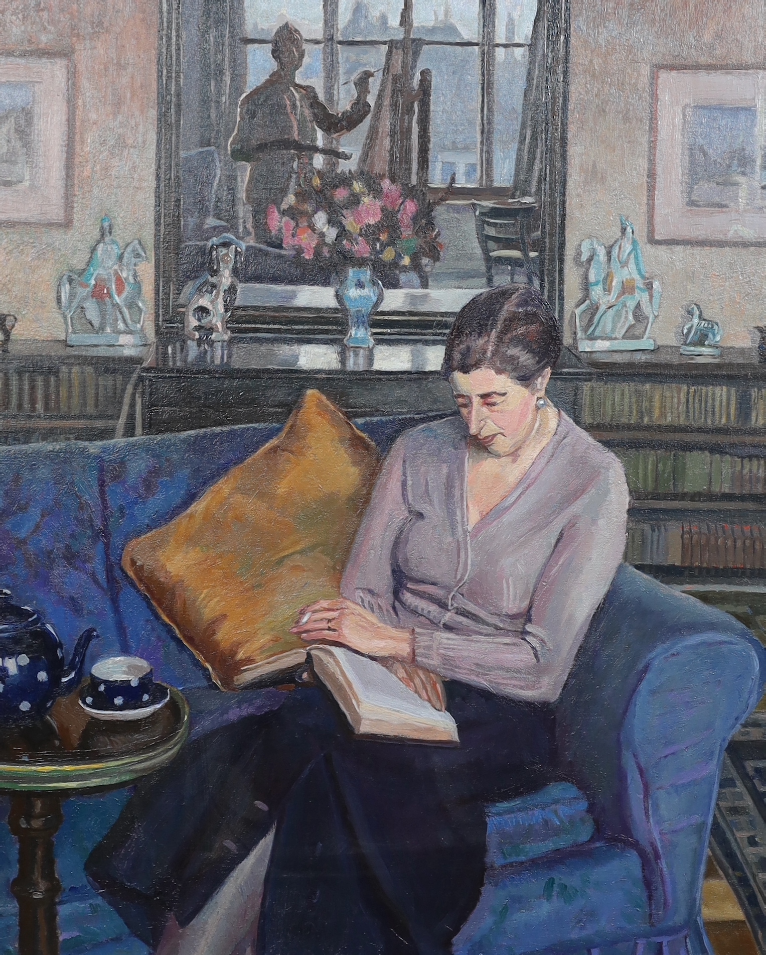 Karl Hagedorn, R.B.A., R.S.M.A. (English, 1889-1969), Interior, oil on canvas, 75 x 62cm